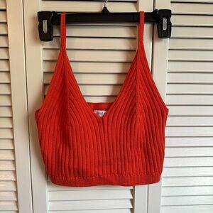 Vestique Orange Game Day Crop Top Sweater Tank Large